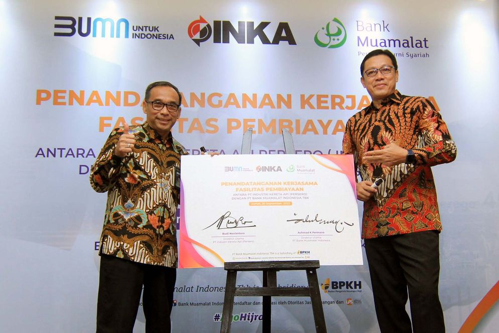 PT Bank Muamalat Indonesia Tbk menyalurkan pembiayaan kepada PT Industri Kereta Api atau PT INKA (Persero) senilai Rp150 miliar. 