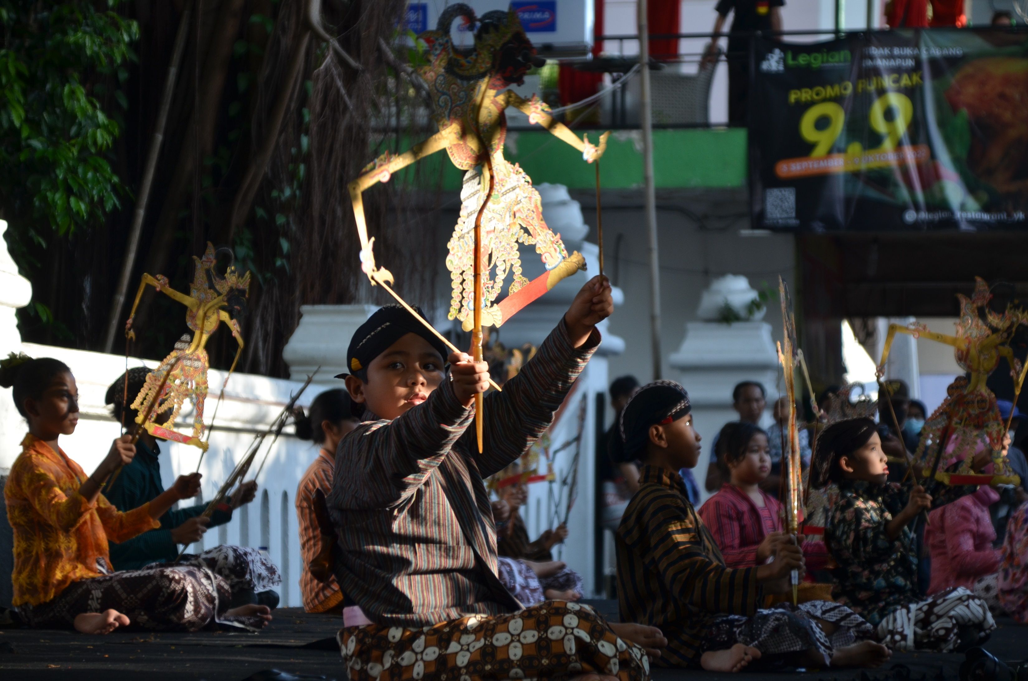 Aksi dalang cilik menyambut HUT ke-266 Kota Yogyakarta.