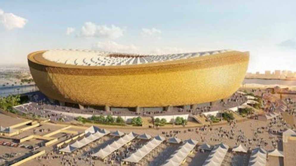 Stadion Lusail yang akan menjadi tuan rumah final Piala Dunia 2022 di Lusail City, Doha, Qatar.