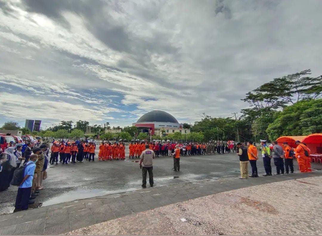 BPBD Balikpapan melakukan gladi tanggap bencana longsor di kawasan Dome. Persiapan menuju PRB 2022 terus dimatangkan. Foto: BPBD Balikpapan.