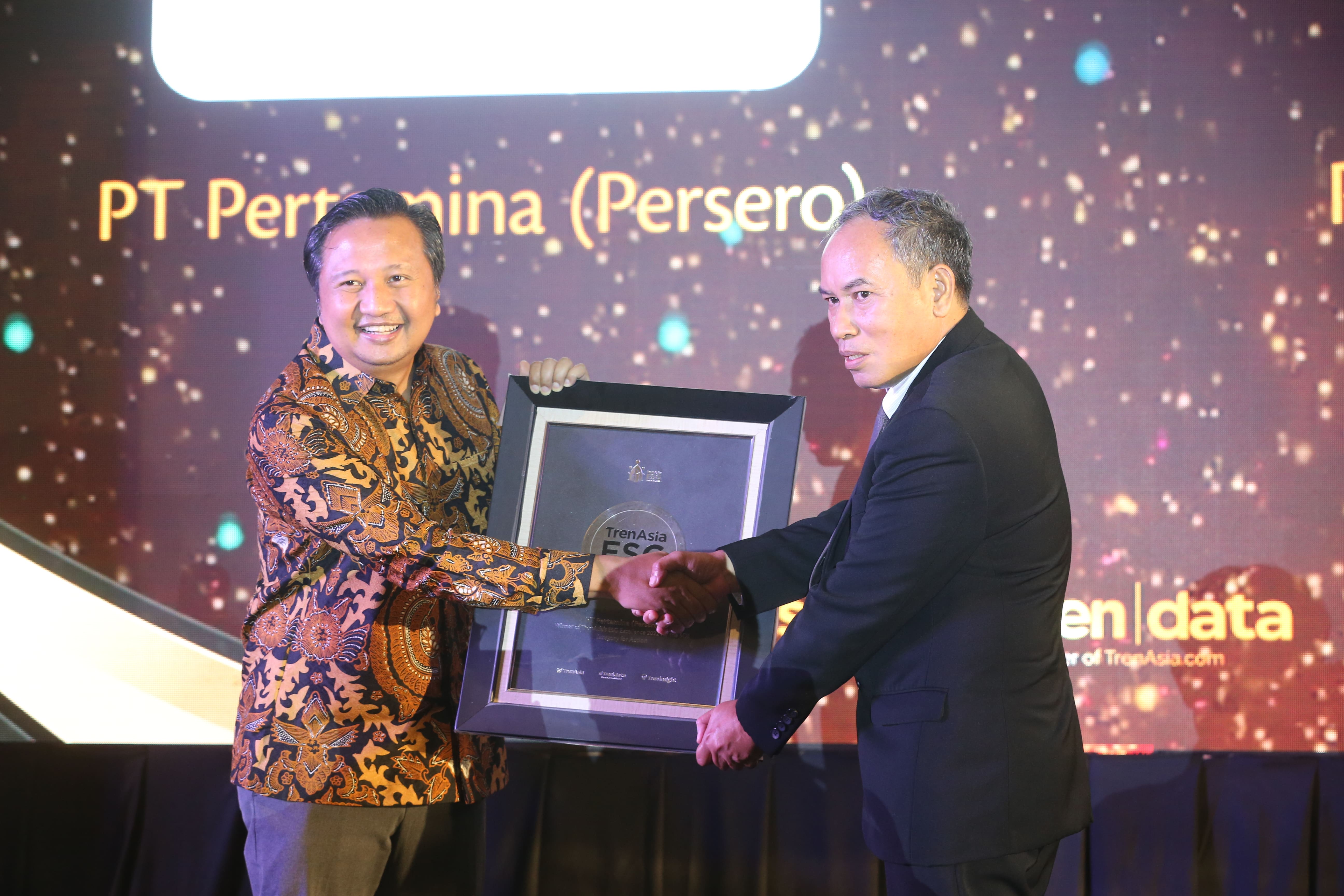 VP Investor Relation Pertamina, Juferson Victor Mangempis dalam TrenAsia ESG Excellence 2022, The Ritz-Carlton Mega Kuningan, Jakarta Selatan, Rabu, 19 Oktober 2022. 