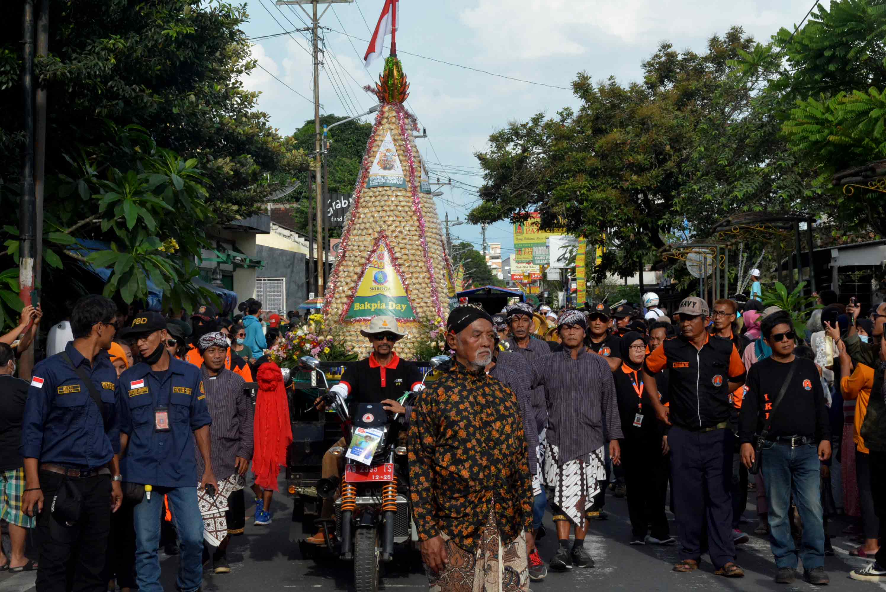 Gunungan bakpia di gelaran Bakpia Day, Sabtu (22/10/2022).