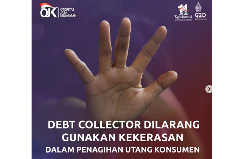 Otoritas Jasa Keuangan (OJK) melarang debt collector atau penagih utang menggunakan kekerasan atau tindakan yang berpotensi menimbulkan masalah hukum dan sosial saat proses penagihan utang kepada konsumen.