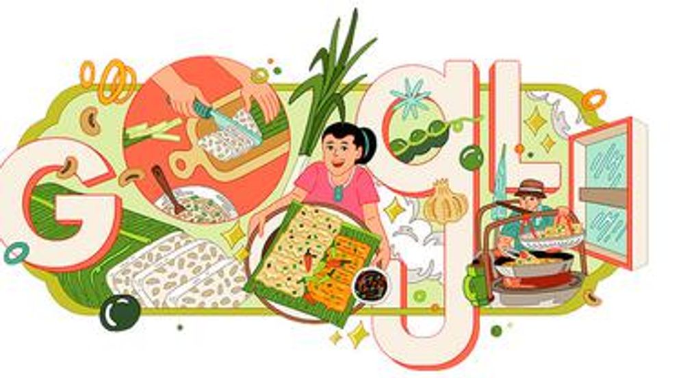 Google Doodle hari ini menampilkan tempe dari ilustrator asal Semarang, Jawa Tengah, Reza Dwi Setyawan.