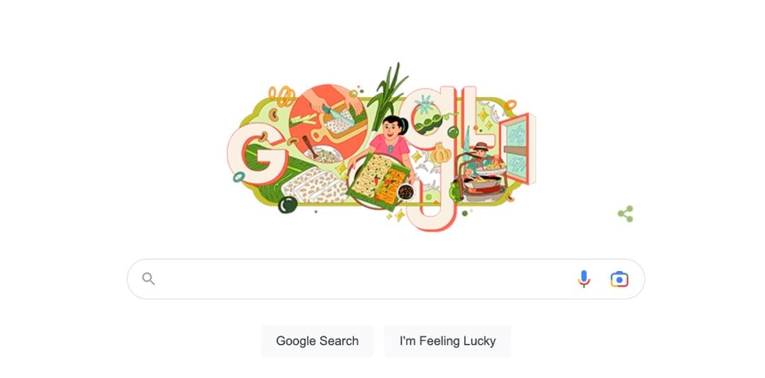 Ilustrasi Tempe Mendoan Jadi Google Doodle Hari Ini
