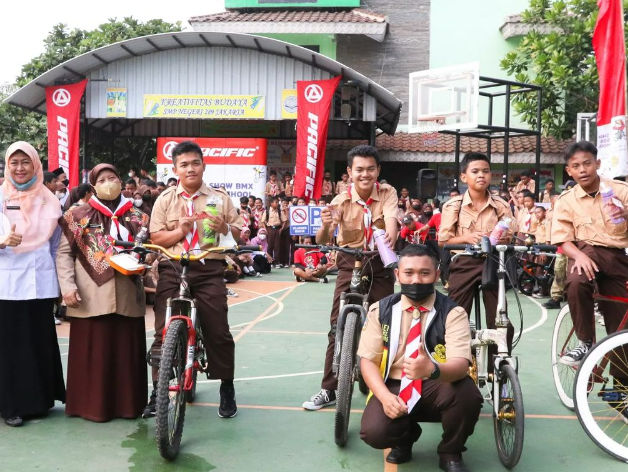 Kegiatan Bike to School di Jakarta. Pada Jumat (4/11/2022), B2W akan menggelar kegiatan serupa di SMP Muhammadiyah 1 Yogyakarta.