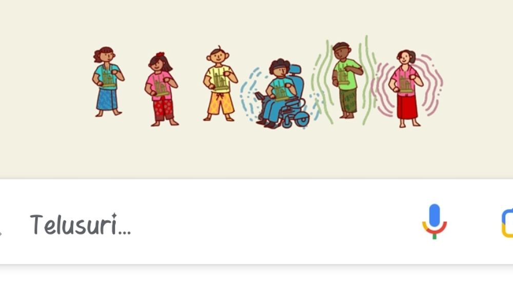 Google menampilkan angklung sebagai Google Doodle pada hari ini Rabu, 16 November 2022 