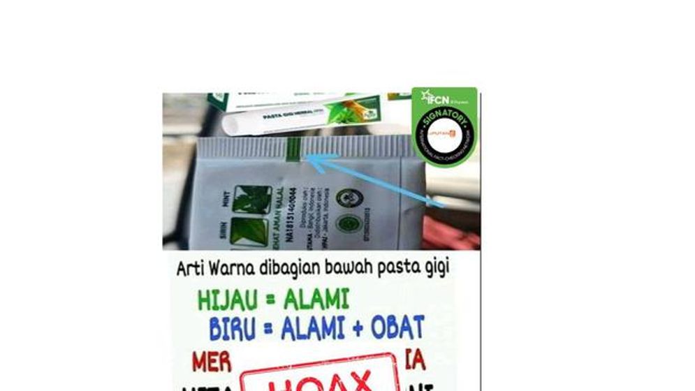 Hoax: Kode Warna Tanda Bahan Kandungan dalam Pasta Gigi