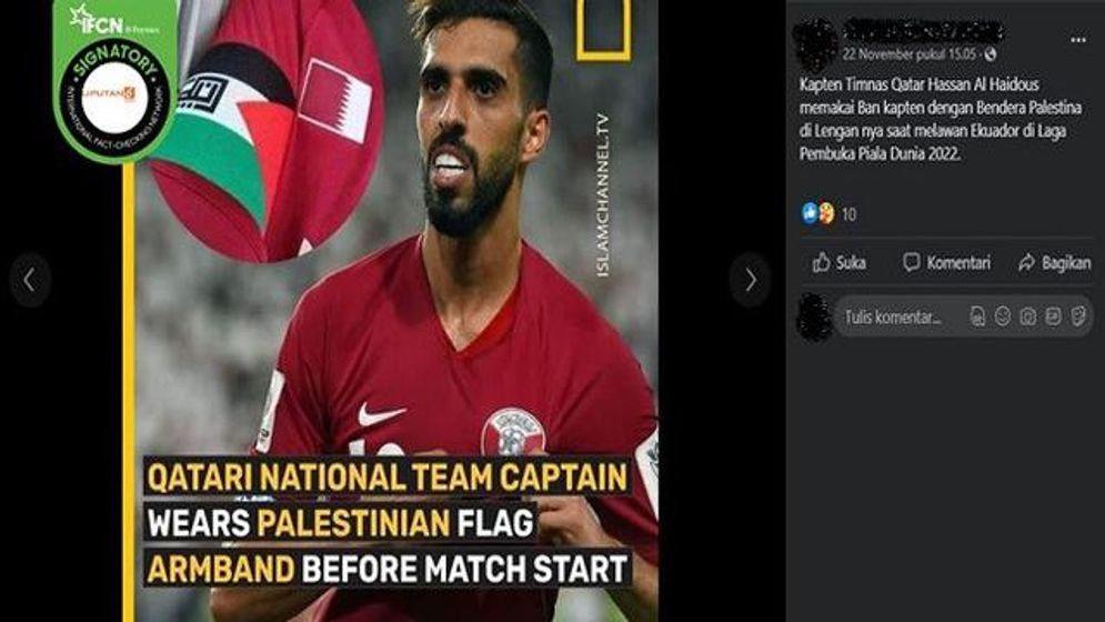 Salah: Kapten Timnas Qatar Gunakan Ban Bendera Palestina