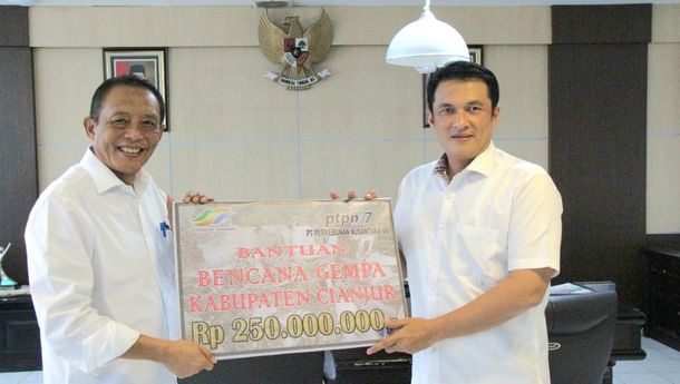 PTPN VII Bersama Holding Perkebunan Salurkan Bantuan Gempa Cianjur