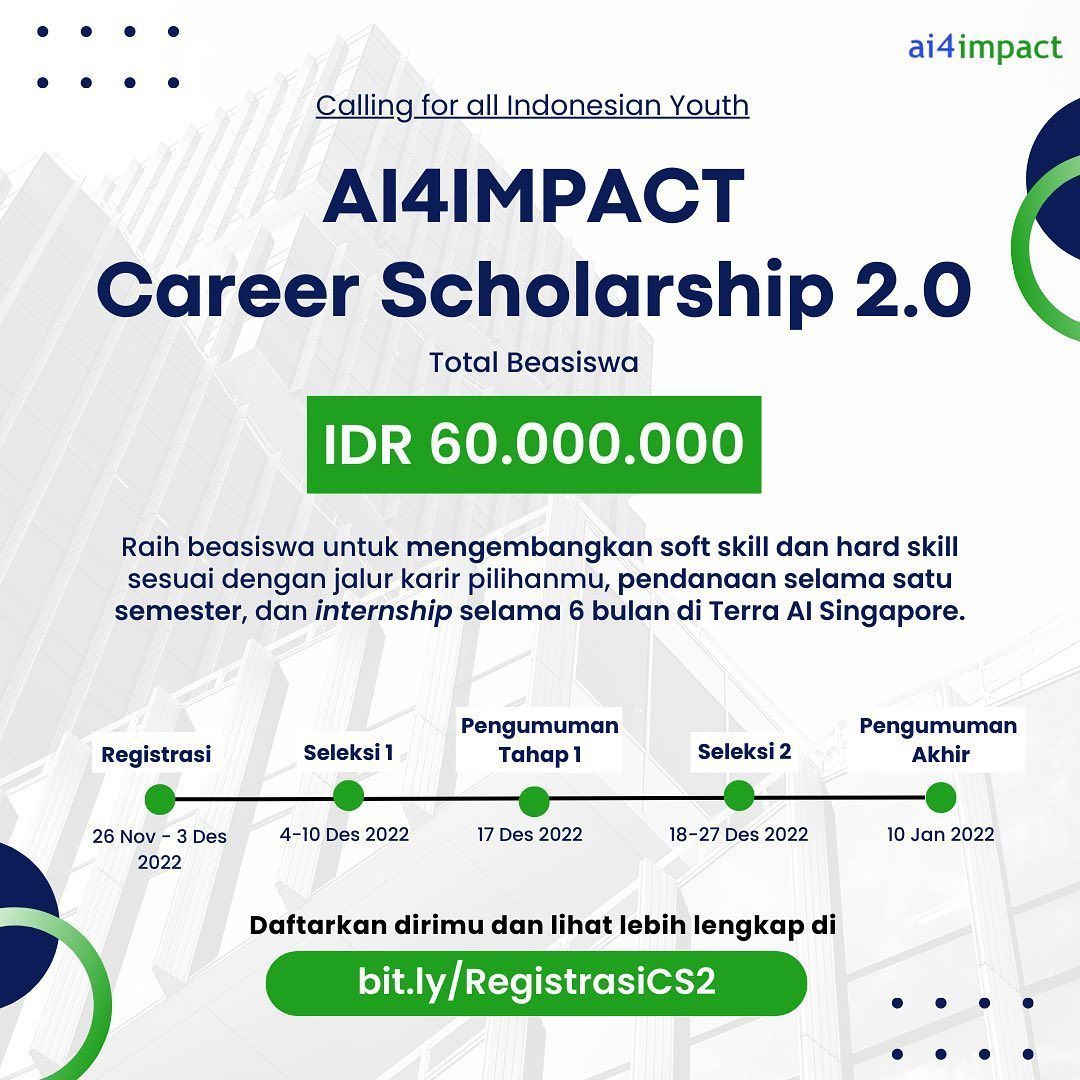 AI4IMPACT Career Scholarship 2.0 Sudah Dibuka, Yuk Daftar!