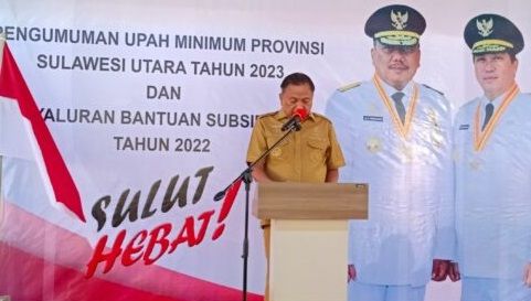 Gubernur Olly mengumumkan UMP Sulut tahun 2023. (Foto:Istimewa)