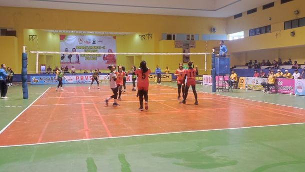 PORPROV IX: Tim Volly Putri Bandar Lampung Menang Pertandingan Pertama Lawan Pringsewu