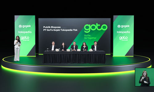 Para petinggi PT GoTo Gojek Tokopedia Tbk melakukan Public Expose Insidentil GoTo, Kamis, 8 Desember 2022. 