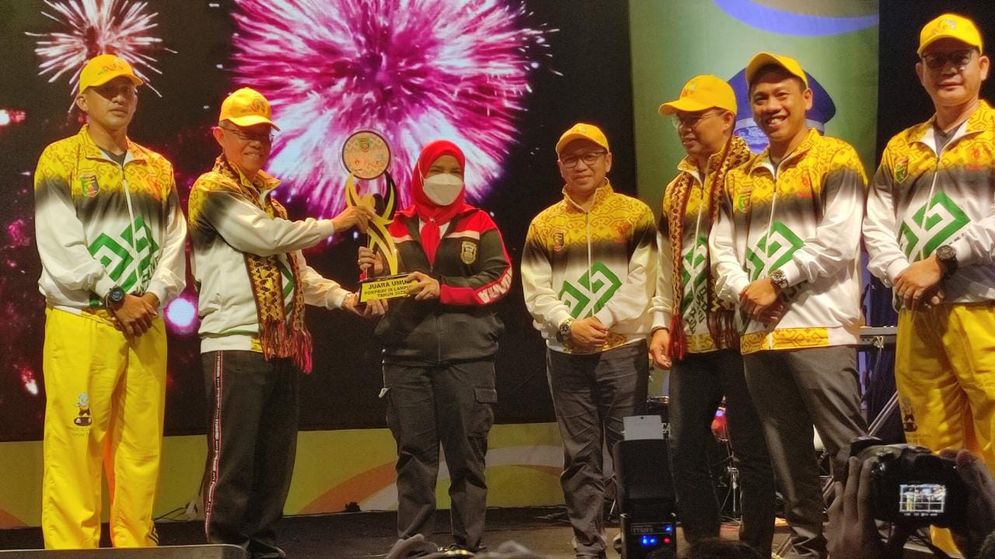Bandar Lampung resmi menjadi juara umum dengan capaian 195 emas, 178 perak dan 232 perunggu dengan total keseluruhan 605 medali.