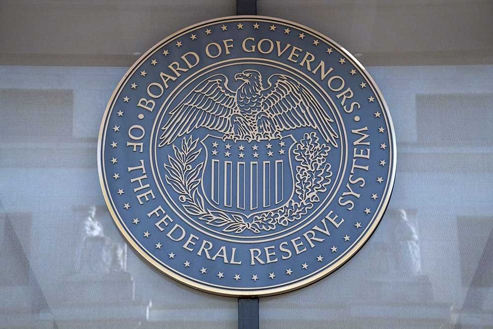 Ilustrasi logo The Fed (Bank sentral AS).