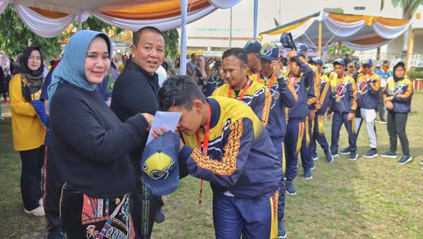 Gubernur Arinal Beri Apresiasi Atlet Drumband PDBI Lampung Peraih Emas Kejurnas Madiun