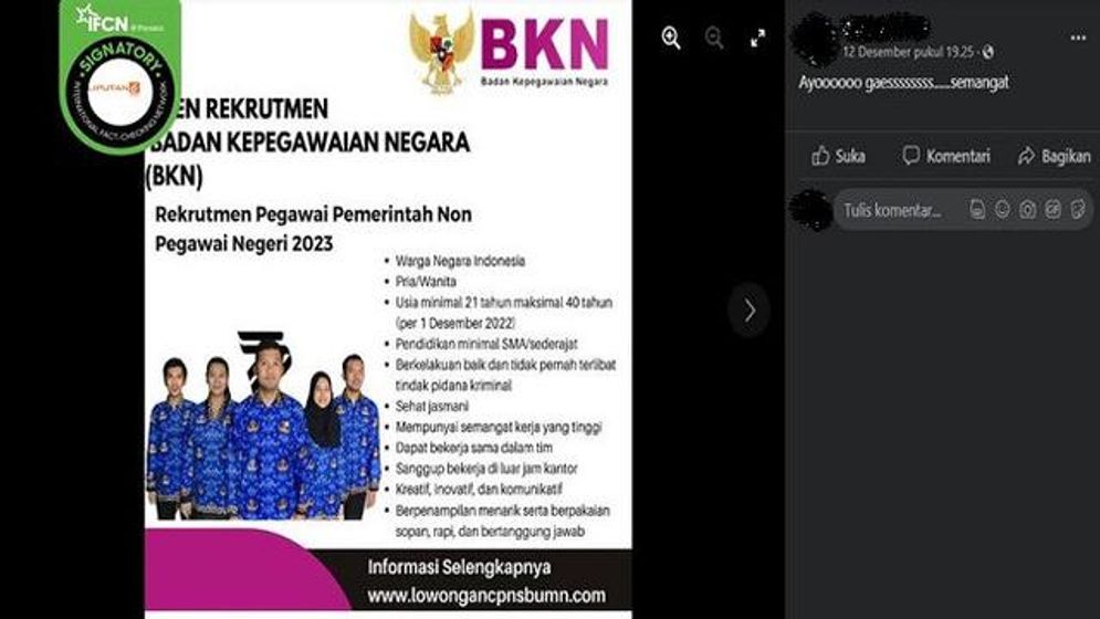 Hoax Poster BKN Rekrutmen Pegawai