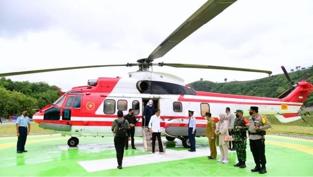 Presiden dan Ibu Iriana Tiba di Kabupaten Sumbawa, Resmikan Bendungan Sila