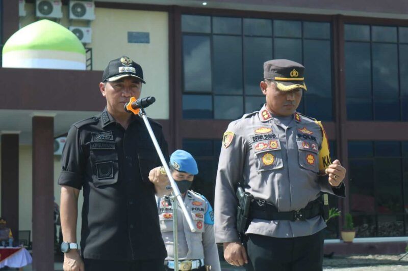 Bupati Bolaang Mongondow Timur (Boltim) Sam Sachrul Mamonto, S.Sos., M.Si Menghadiri Sekaligus Memimpin Apel Gelar Pasukan Operasi Kepolisian Terpusat Lilin Samrat Tahun 2022. (Foto:Istimewa)