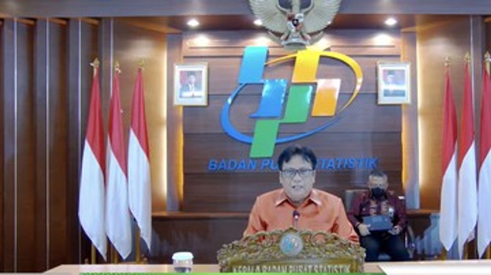 Kepala BPS Margo Yuwono saat konferensi pers virtual pada Senin, 2 Januari 2023 