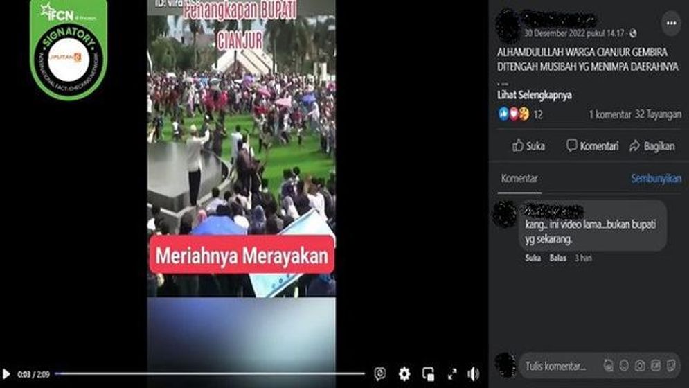 Hoax Masyarakat Rayakan Penangkapan Bupati Cianjur