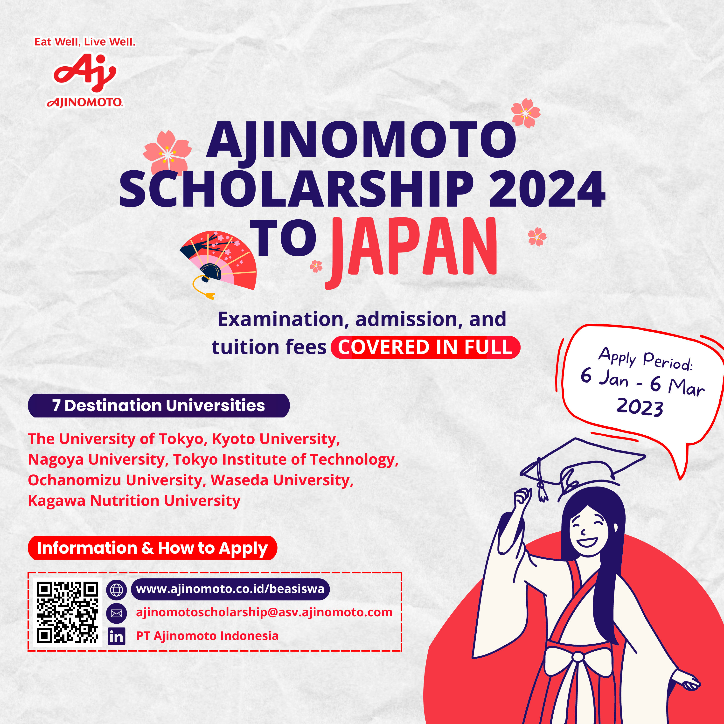 Kuliah Pascasarjana di Jepang dengan Beasiswa Ajinomoto 2024