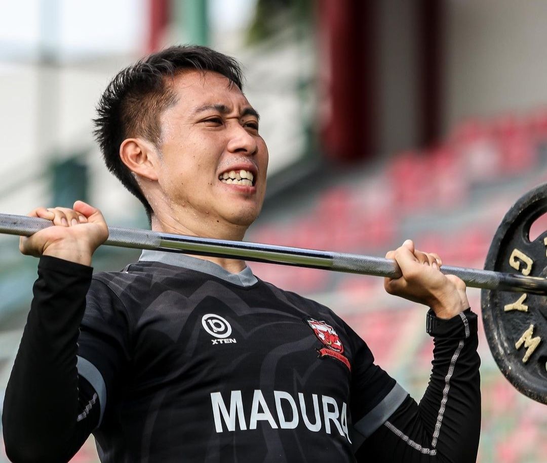 Gelandang Madura United, Lee Yu Jun, saat menjalani latihan. (Foto: @maduraunited.fc)