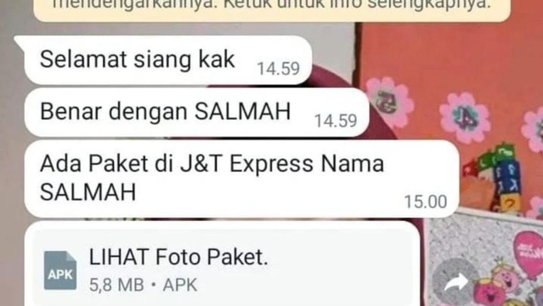 Contoh penipuan dengan metode sniffing atau penyadapan yang kini marak terjadi. Pelaku menyaru sebagai kurir paket untuk membobol rekening bank korban.