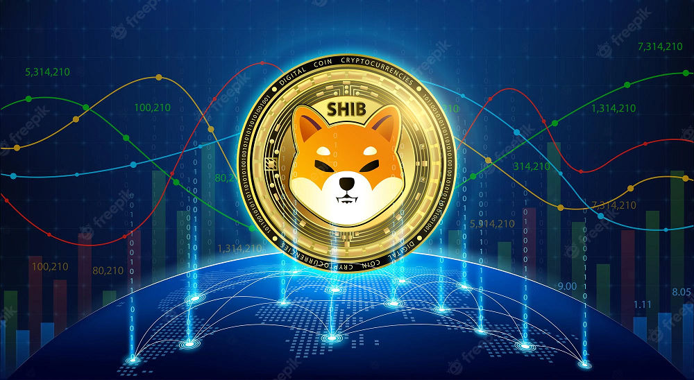 Ilustrasi aset kripto Shiba Inu.