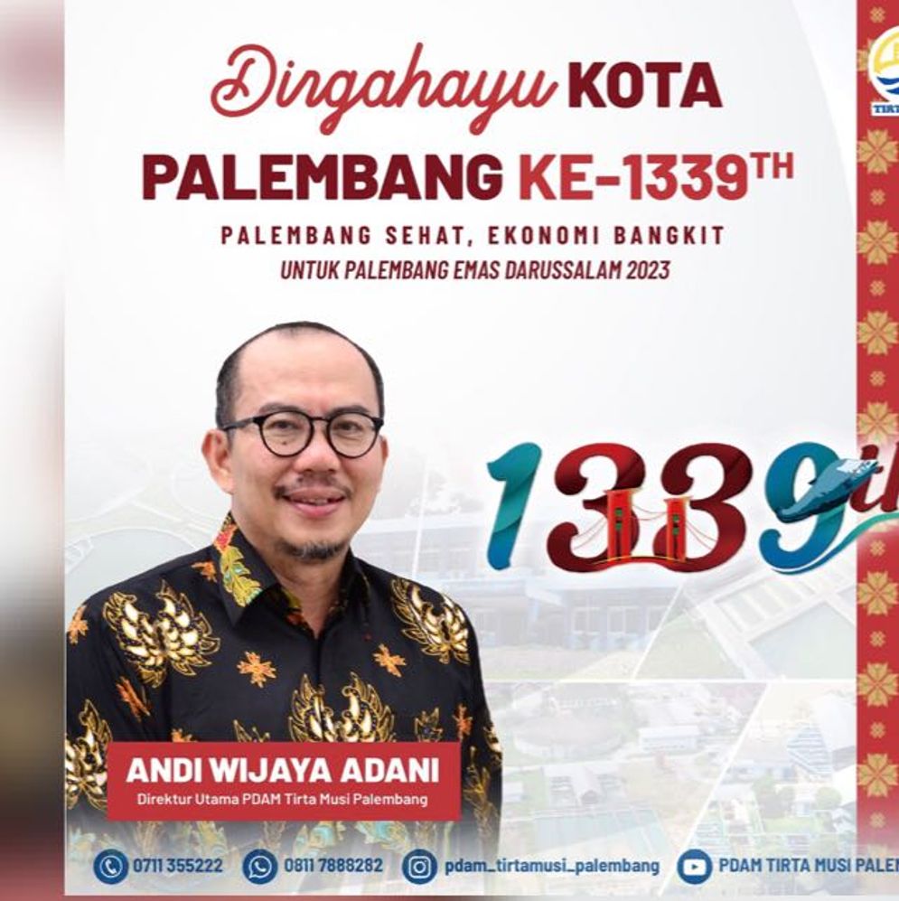 Direktur Perumda Tirta Musi Palembang, Mulai Maret, Perumda Palembang Siap Berlakukan tarif Baru Air Bersih, Naik 15 Persen