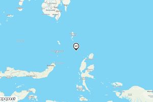 Pusat gempa berada di laut 141 km Tenggara Melonguane
