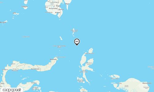 Pusat gempa berada di laut 141 km Tenggara Melonguane
