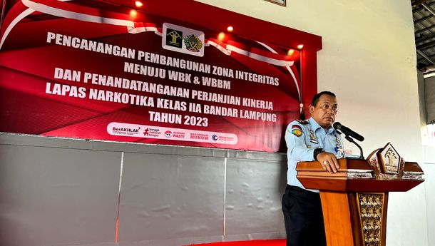 Lapas Narkotika II A Bandar Lampung Pencanangan Pembangunan Zona Integritas