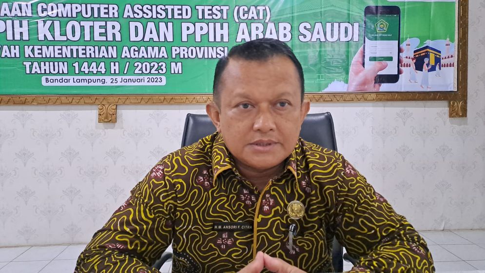 Kepala Bidang Penyelenggaraan Ibadah Haji dan Umroh Kemenag Lampung Ansori F Citra