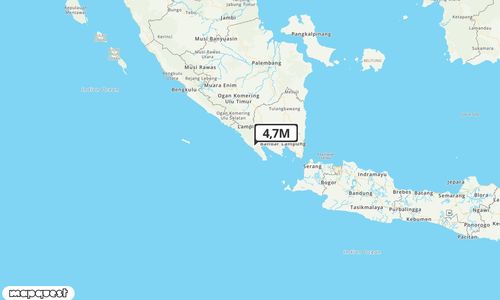 Pusat gempa berada di laut 55 km Tenggara Pesisir Barat