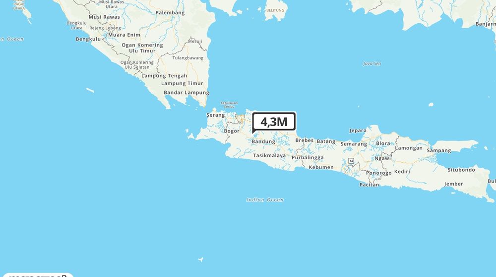 Pusat gempa berada di darat 7 km Barat Laut Kab. Cianjur