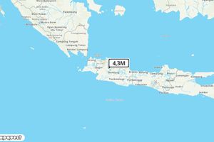 Pusat gempa berada di darat 7 km Barat Laut Kab. Cianjur