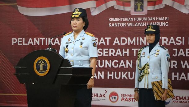 Kepala Kanwil Kemenkumham Lampung Lantik 49 Pejabat Administrasi Fungsional
