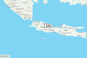 Pusat gempa berada di darat 23 km tenggara Kab. Bandung