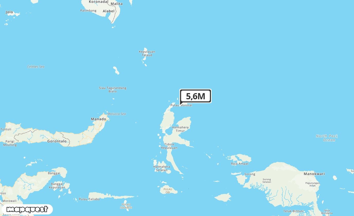 info-bmkg gempa guncang daruba di laut 13 km barat daya 5.6 magnitudo