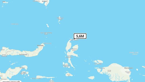 Gempa Guncang Daruba di Laut 13 km Barat Daya 5.6 Magnitudo