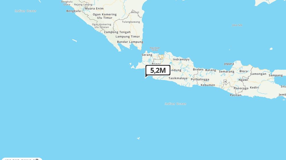 Pusat gempa berada di laut 66 km Tenggara Muarabinuangeun
