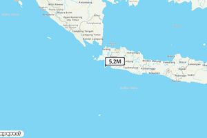 Pusat gempa berada di laut 66 km Tenggara Muarabinuangeun