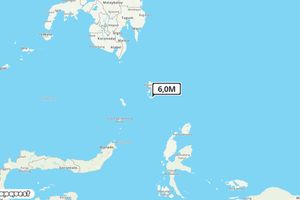 Pusat gempa berada di Laut 37 km Tenggara Melonguane