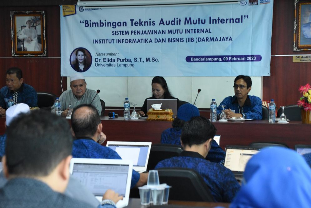 Lembaga Penjaminan Mutu (LPM) IIB Darmajaya menggelar Bimbingan Teknis Audit Mutu Internal Sistem Penjaminan Mutu Internal (SPMI) di ruang rapat lantai I Gedung Alfian Husin.