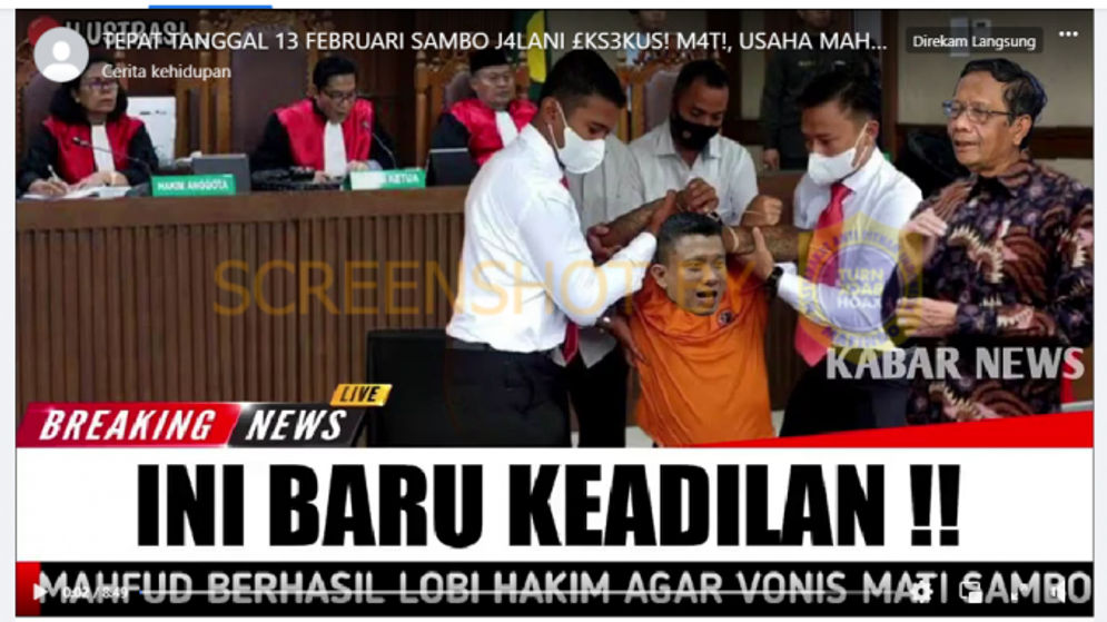 Beredar Video dengan Narasi Sambo Jalani Eksekusi Mati, Cek Faktanya