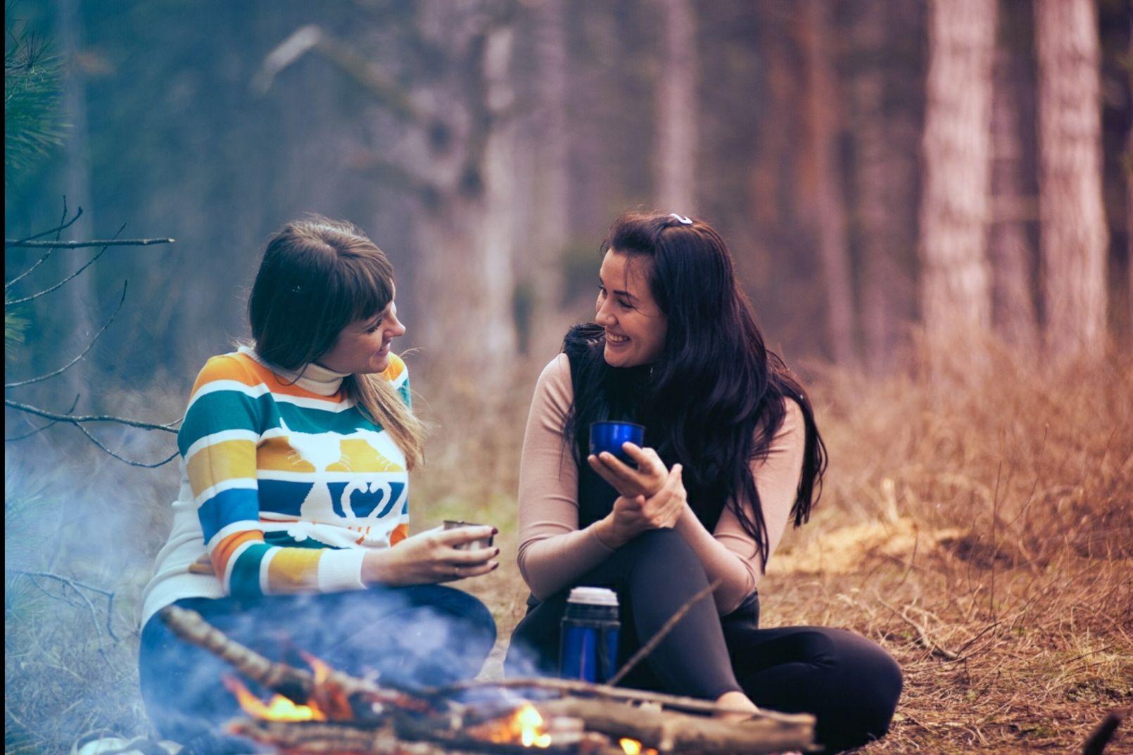 Photo by Oleksandr Pidvalnyi: https://www.pexels.com/photo/two-women-sitting-on-ground-near-bonfire-344102/