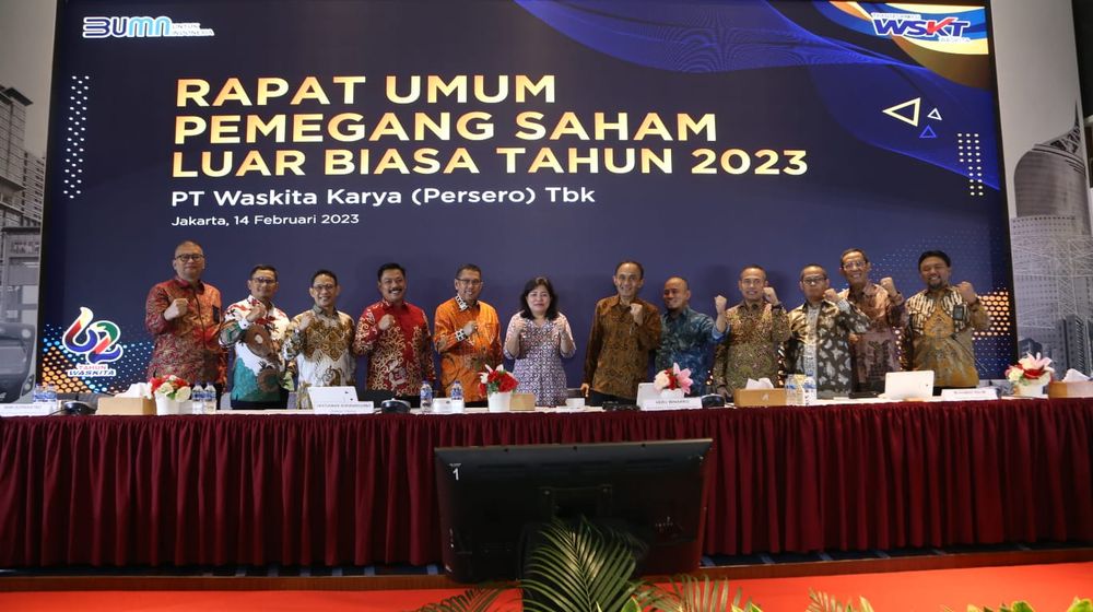 PT Waskita Karya (Persero) Tbk (WSKT) mengangkat dua direksi baru dalam Rapat Umum Pemegang Saham Luar Biasa (RUPSLB) pada awal Februari 2023. 