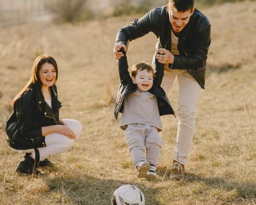 Photo by Gustavo Fring: https://www.pexels.com/photo/photo-of-family-having-fun-with-soccer-ball-4148842/